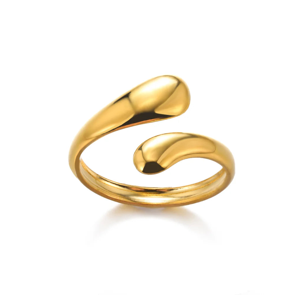 Aurora Curve Adjustable Gold Ring Collection