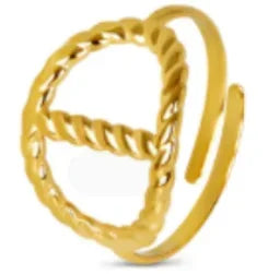 Bold Axis Geometric Gold Ring