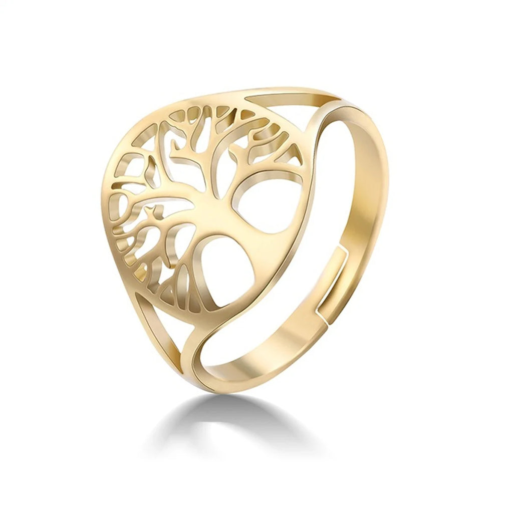 Tree of Life Gold Statement Ring