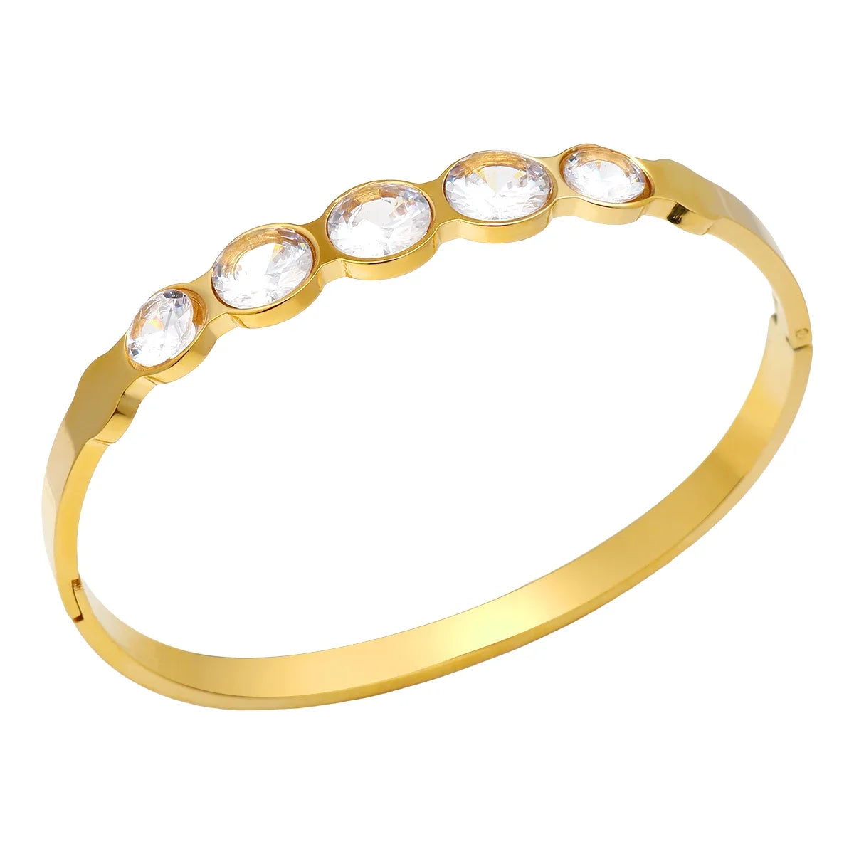 Luxe Five-Stone Crystal Bangle