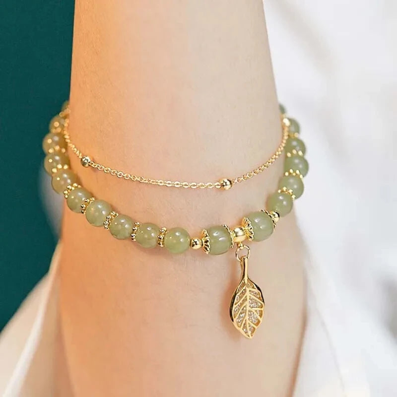 Serenity Jade Leaf Bracelet
