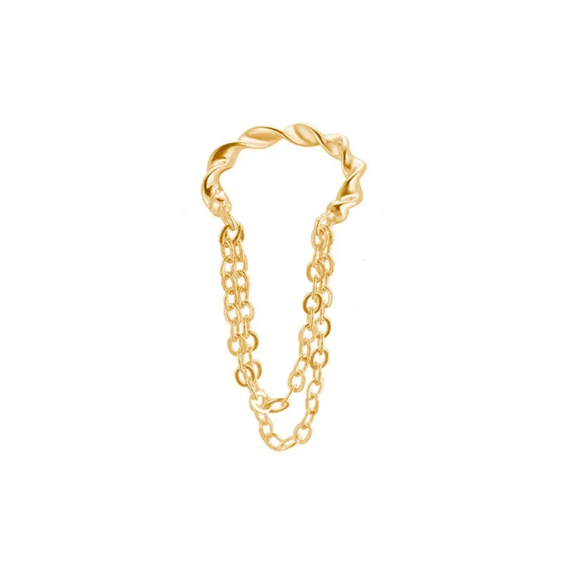 Golden ChainWave Ear Cuff