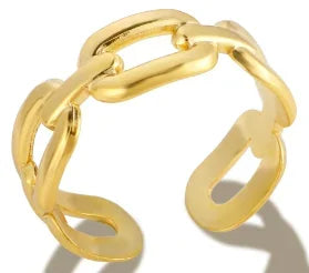 Bold Axis Geometric Gold Ring