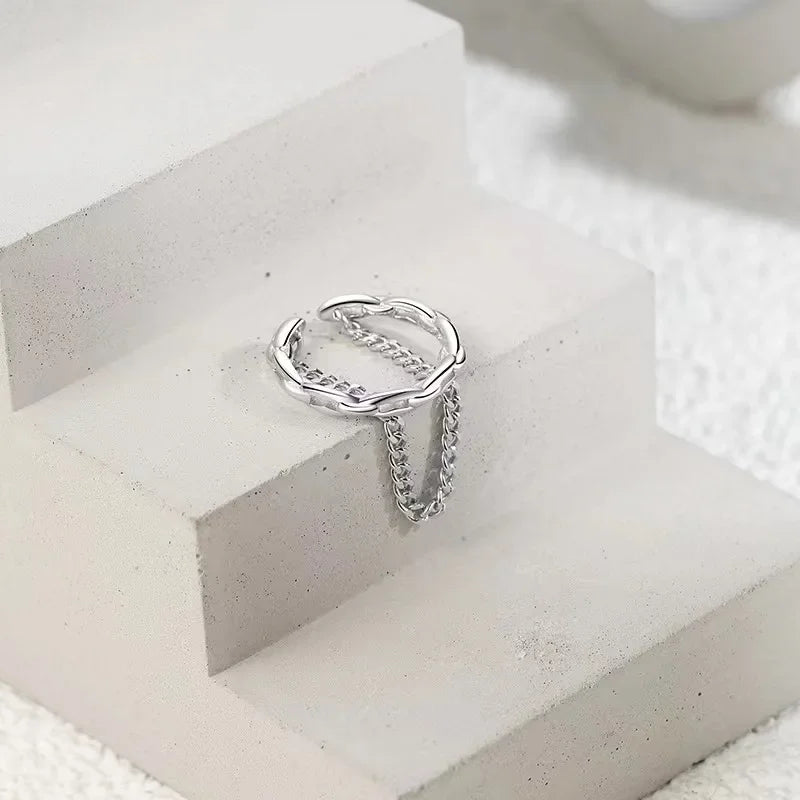 Golden ChainWave Ear Cuff