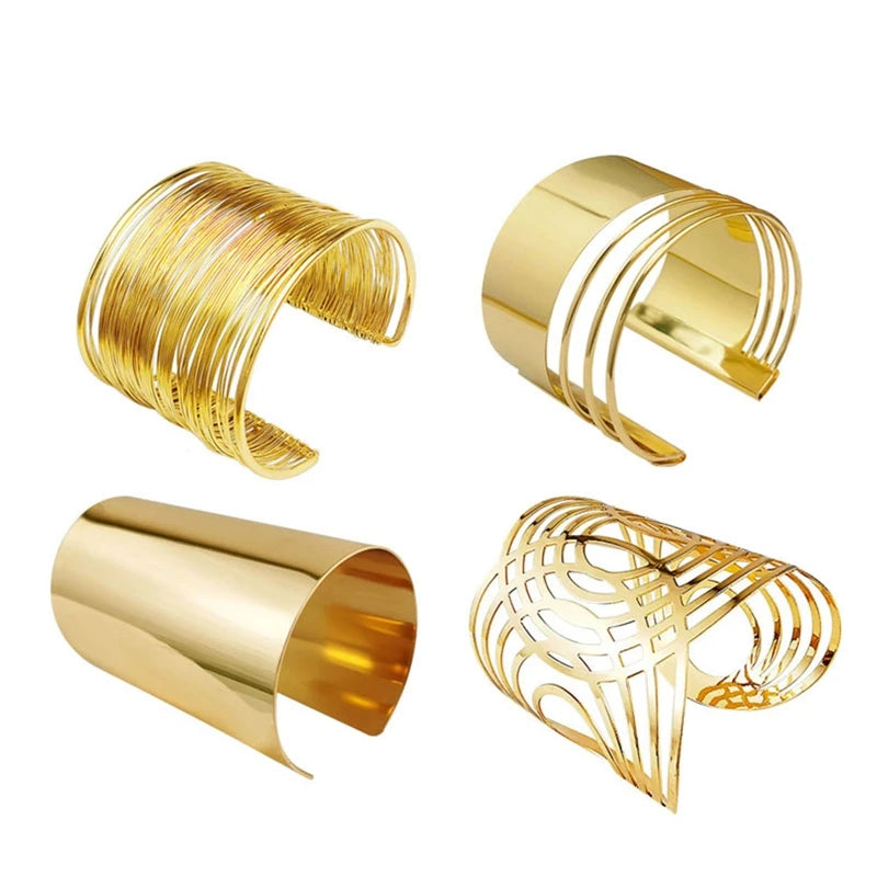 Aurora Sculpted Gold Cuff Set