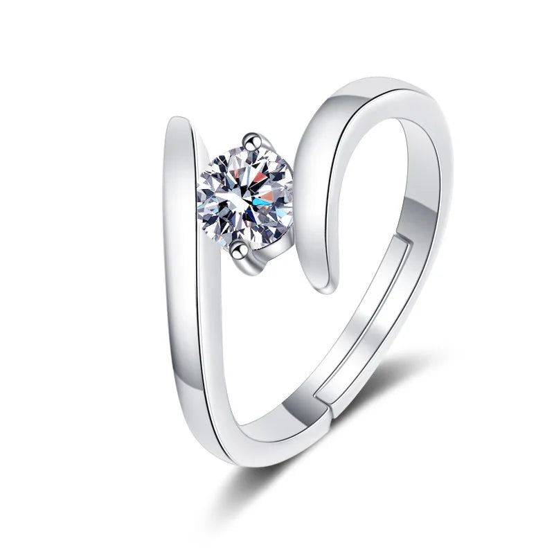 LunaGrace Sterling Solitaire Ring