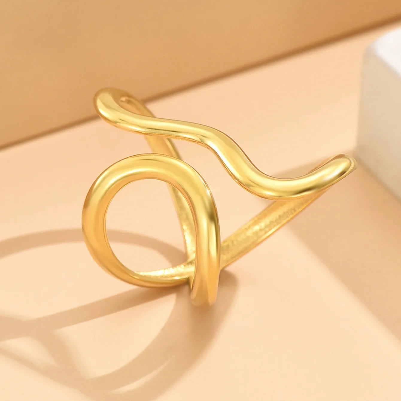 Golden Flow Adjustable Ring