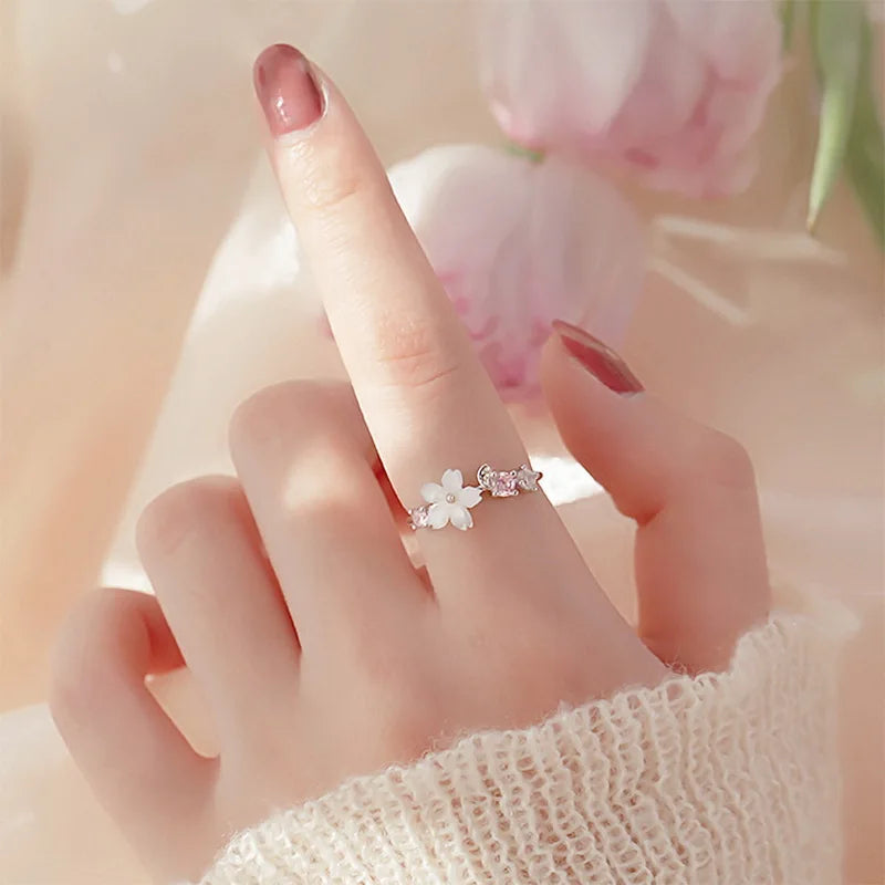BloomGrace Adjustable Rose Ring