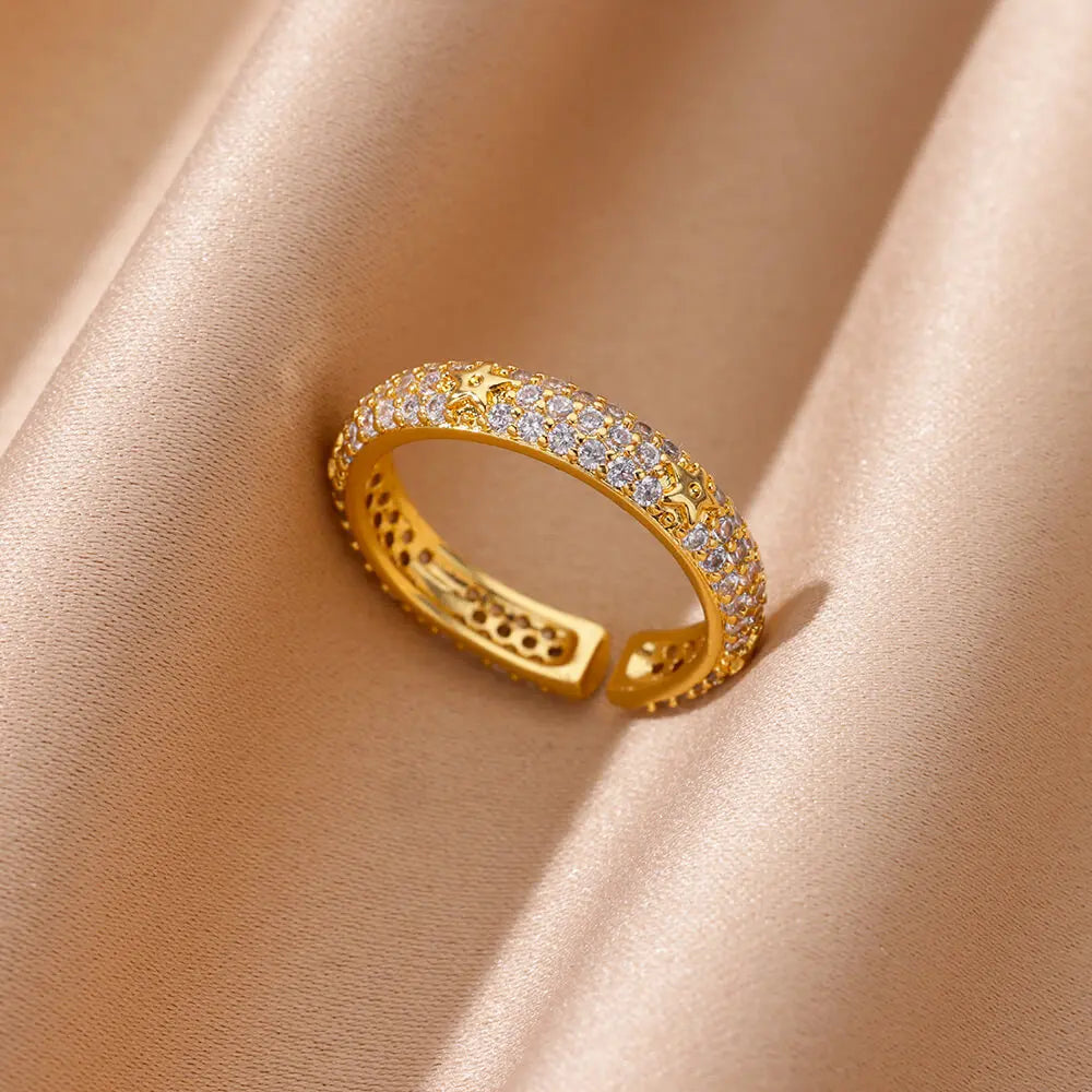 Golden Hearts Adjustable Ring Collection
