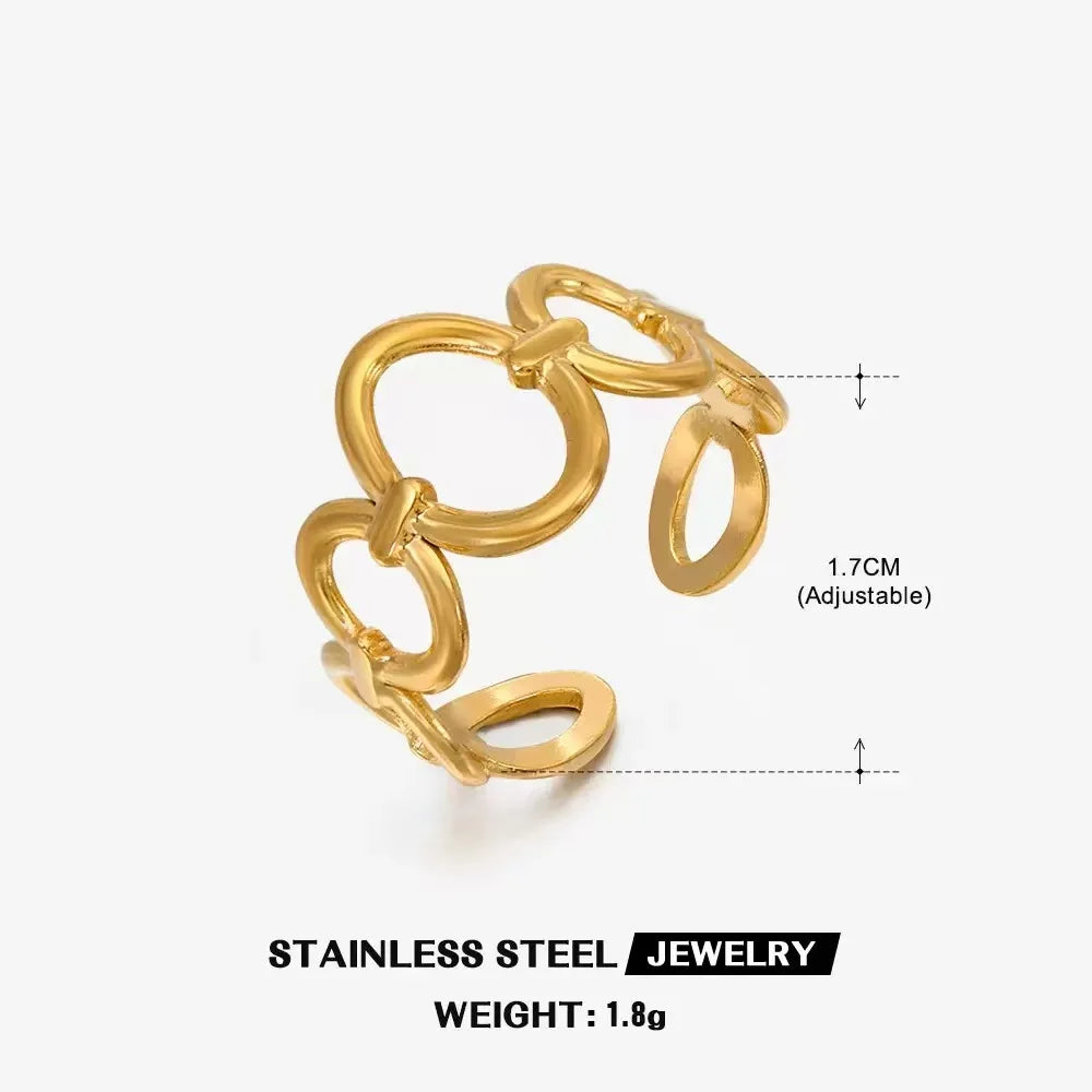 Bold Axis Geometric Gold Ring