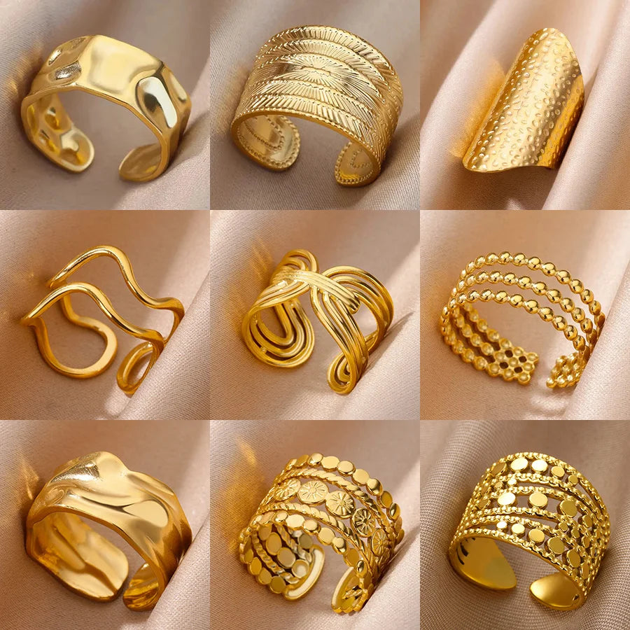 Golden Aura Statement Ring Collection