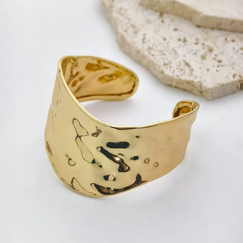 Golden Ribbon Sculpted Cuff