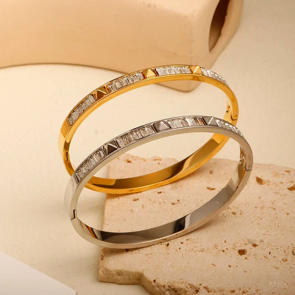 Luxe Geo Crystal Bangle