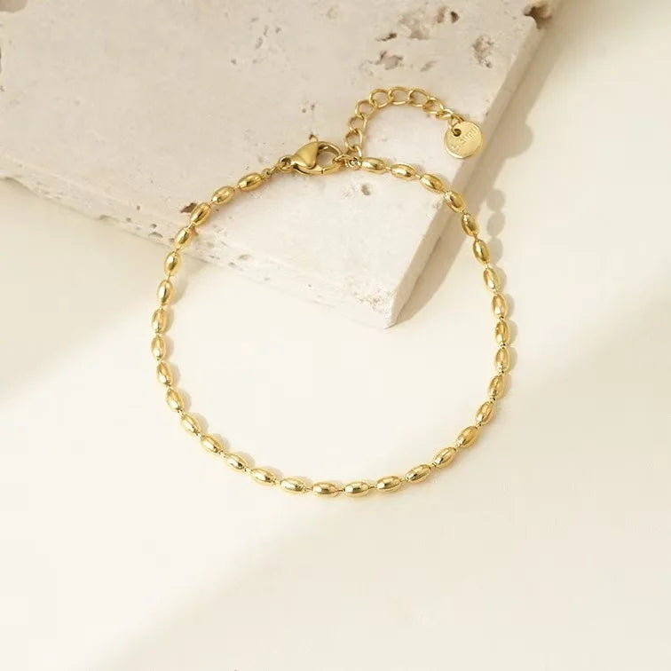 Golden Heart Charm Link Bracelet