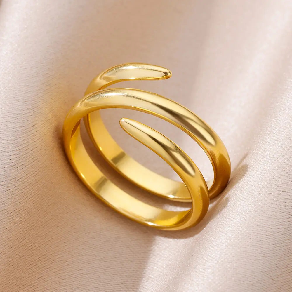Aurora Curve Adjustable Gold Ring Collection