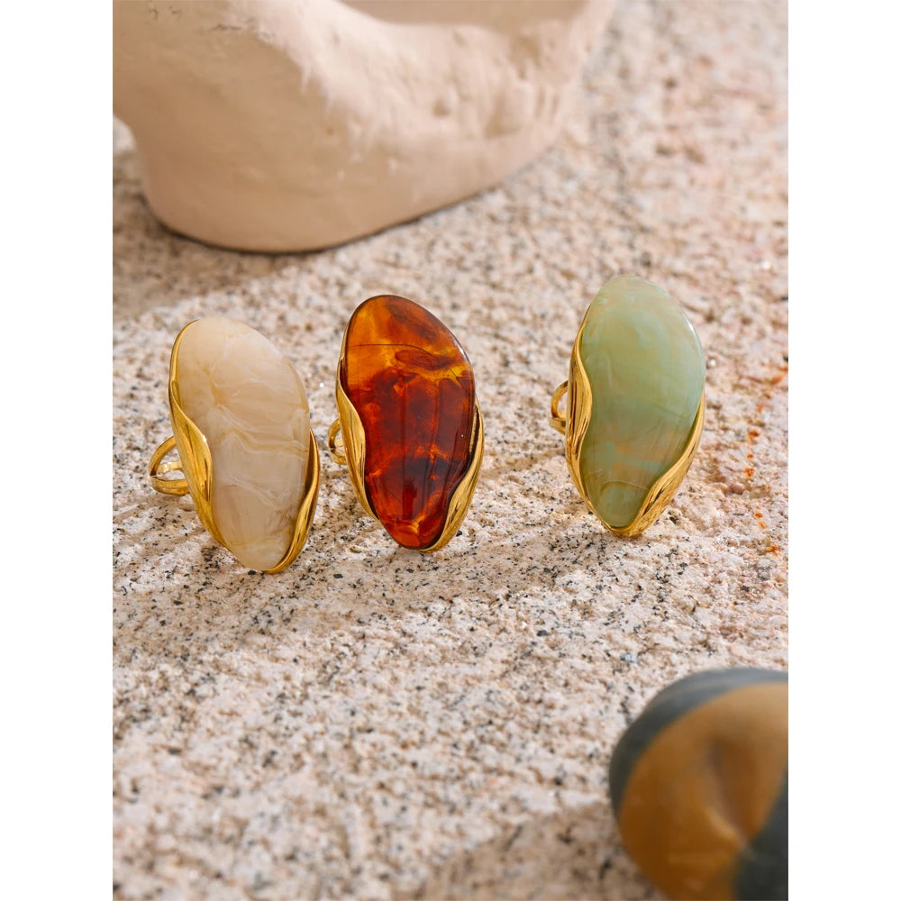 Aurora Stone Sculpted Statement Ring
