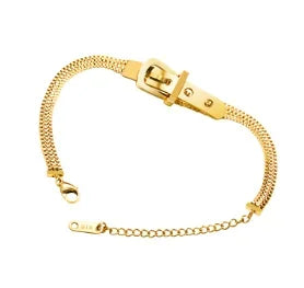 Golden Heart Charm Link Bracelet