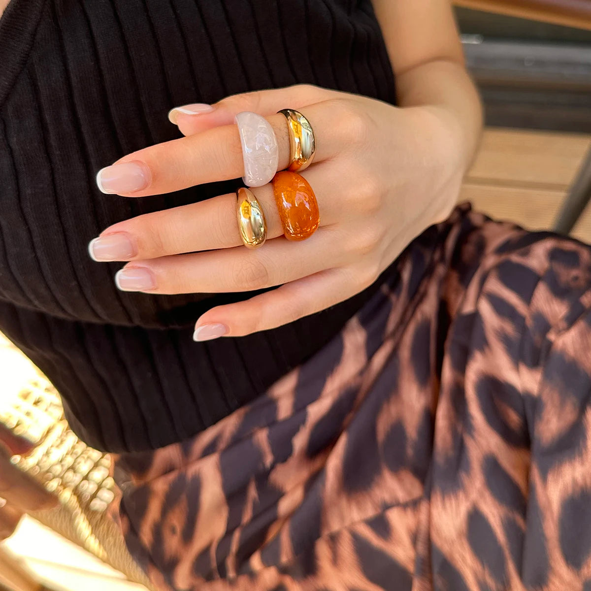 Aurora Resin Dome Ring