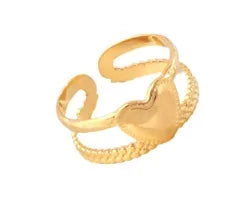 Bold Axis Geometric Gold Ring