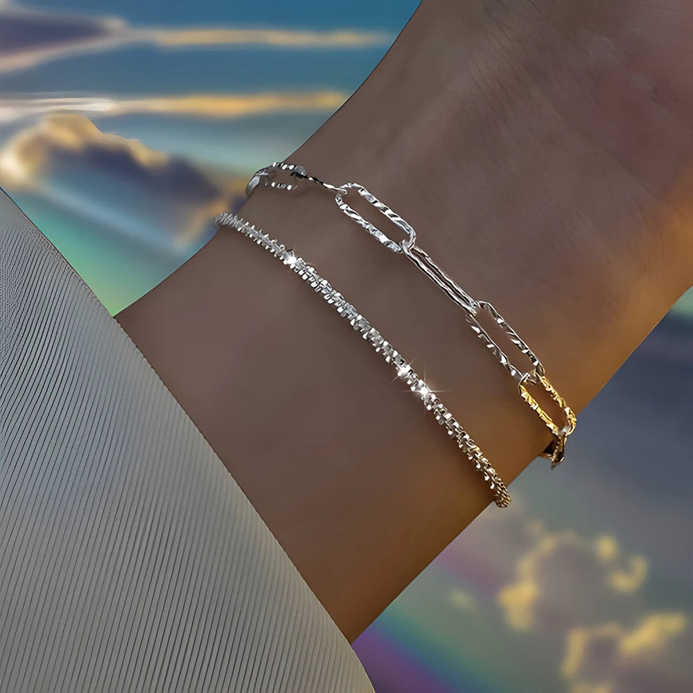 Luminous Silver Sparkle Bracelet Set