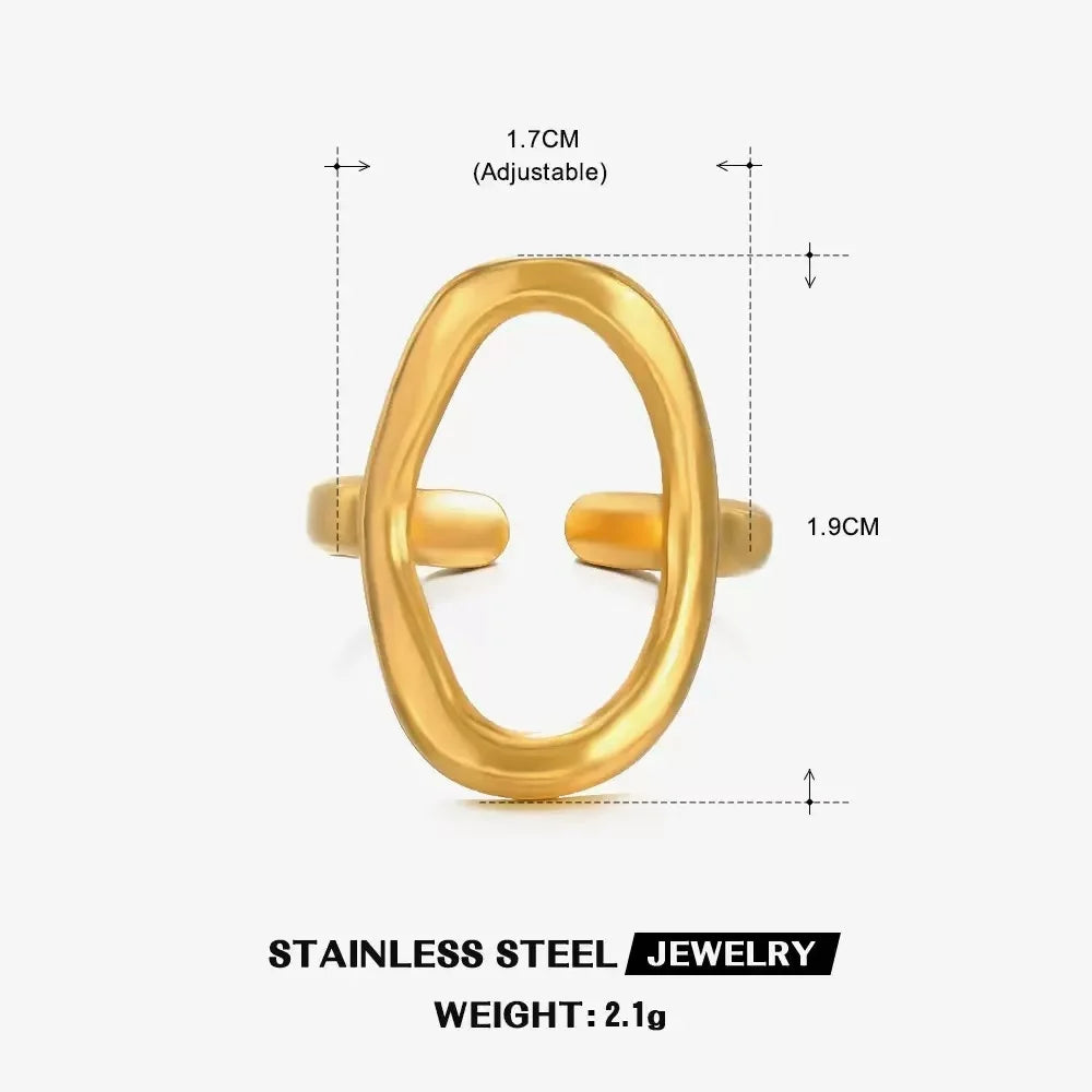 Bold Axis Geometric Gold Ring