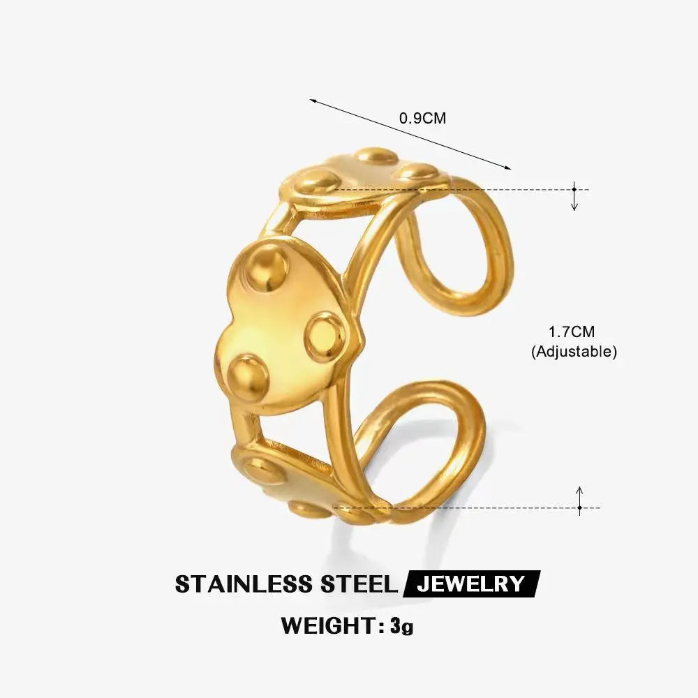 Bold Axis Geometric Gold Ring