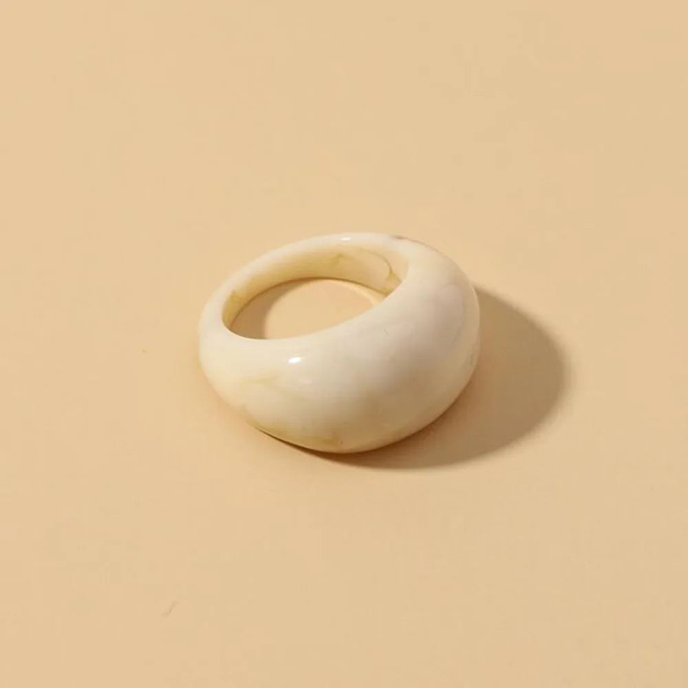 CreamStone Minimalist Dome Ring