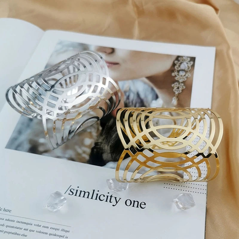 Aurora Sculpted Gold Cuff Set