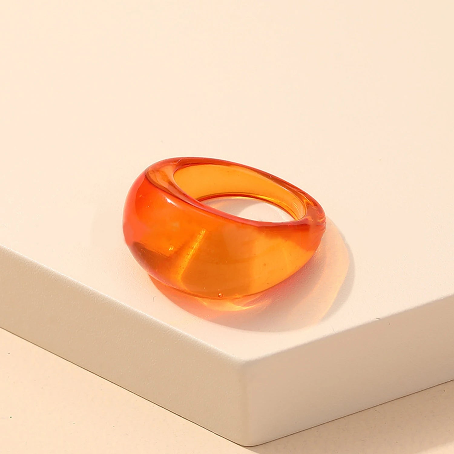 CreamStone Minimalist Dome Ring