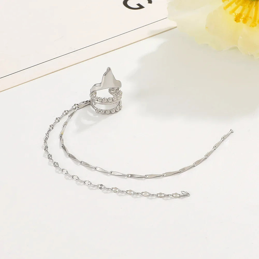 Golden ChainWave Ear Cuff