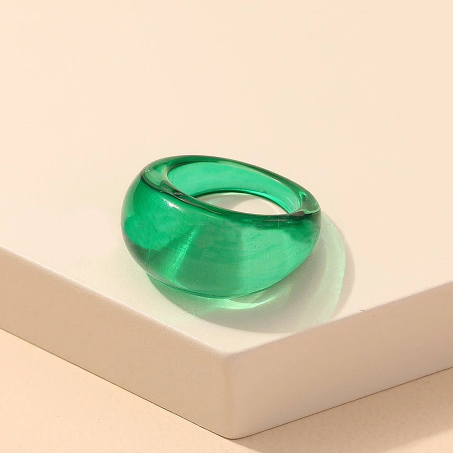 CreamStone Minimalist Dome Ring