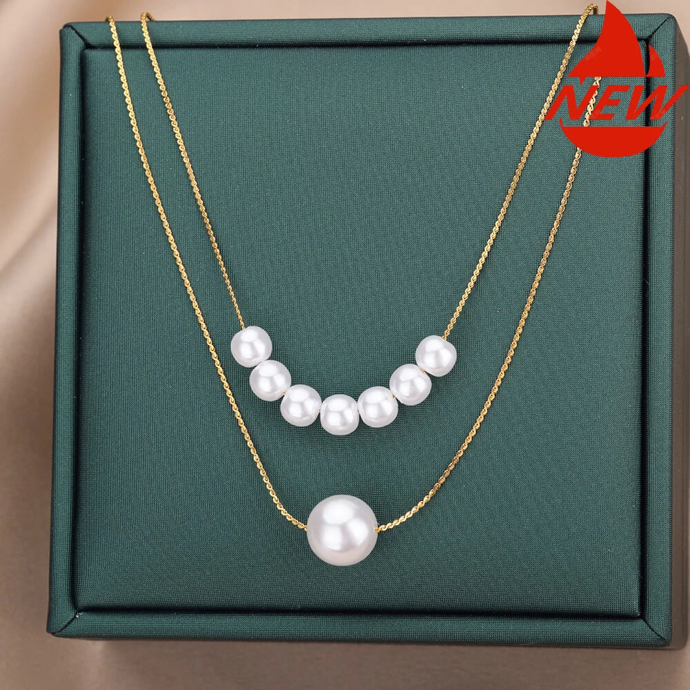 Emerald Drops Layered Necklace