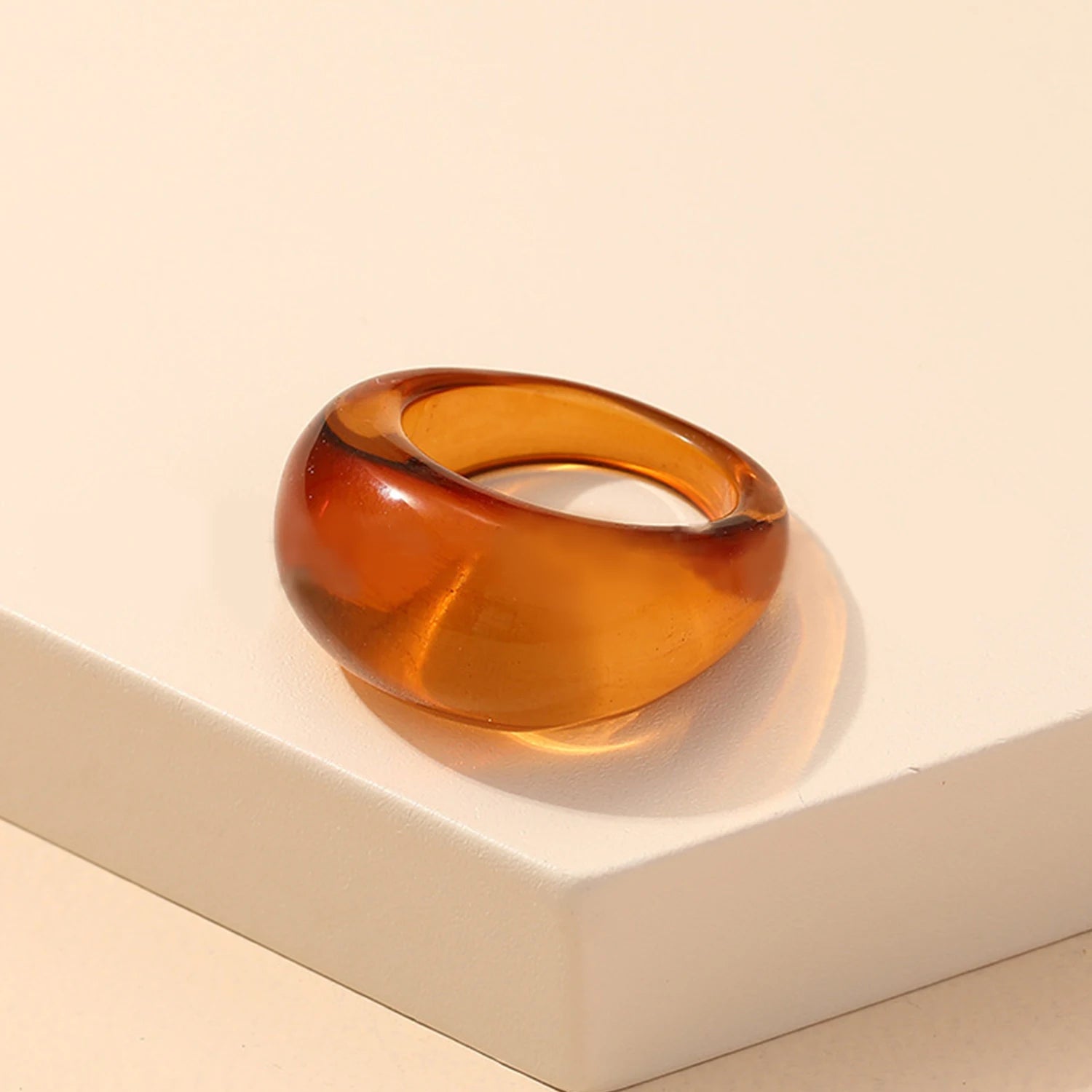 CreamStone Minimalist Dome Ring