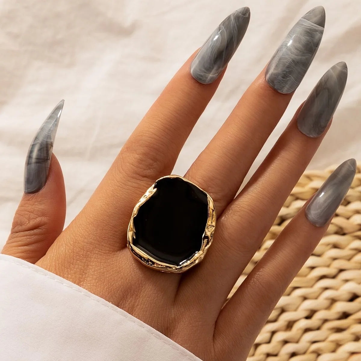 Obsidian Eclipse Statement Ring
