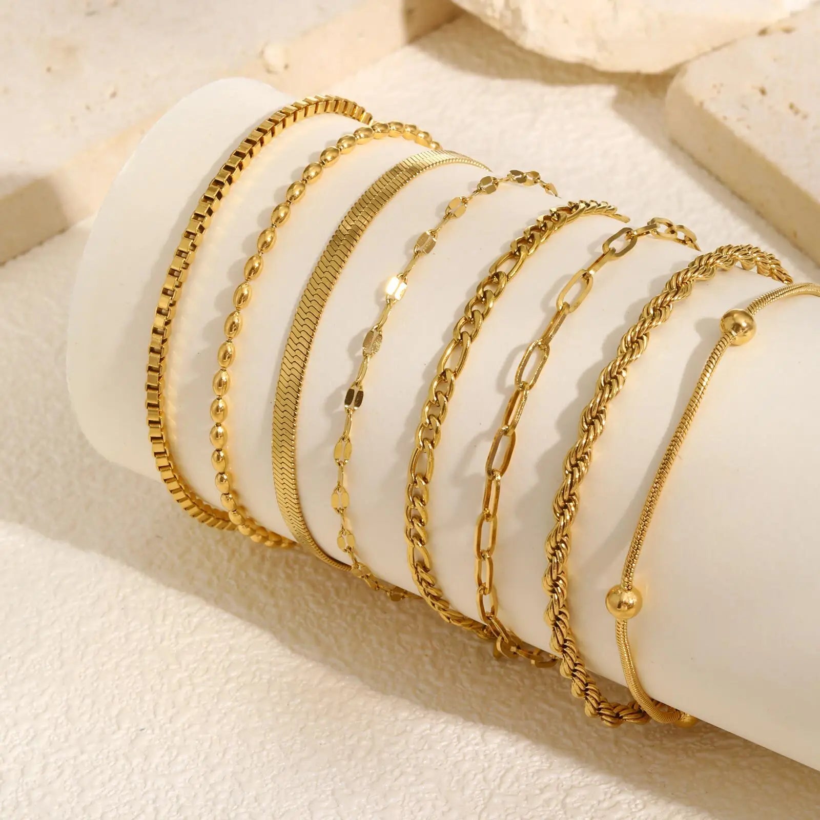 Golden Luxe Layered Bracelet Set