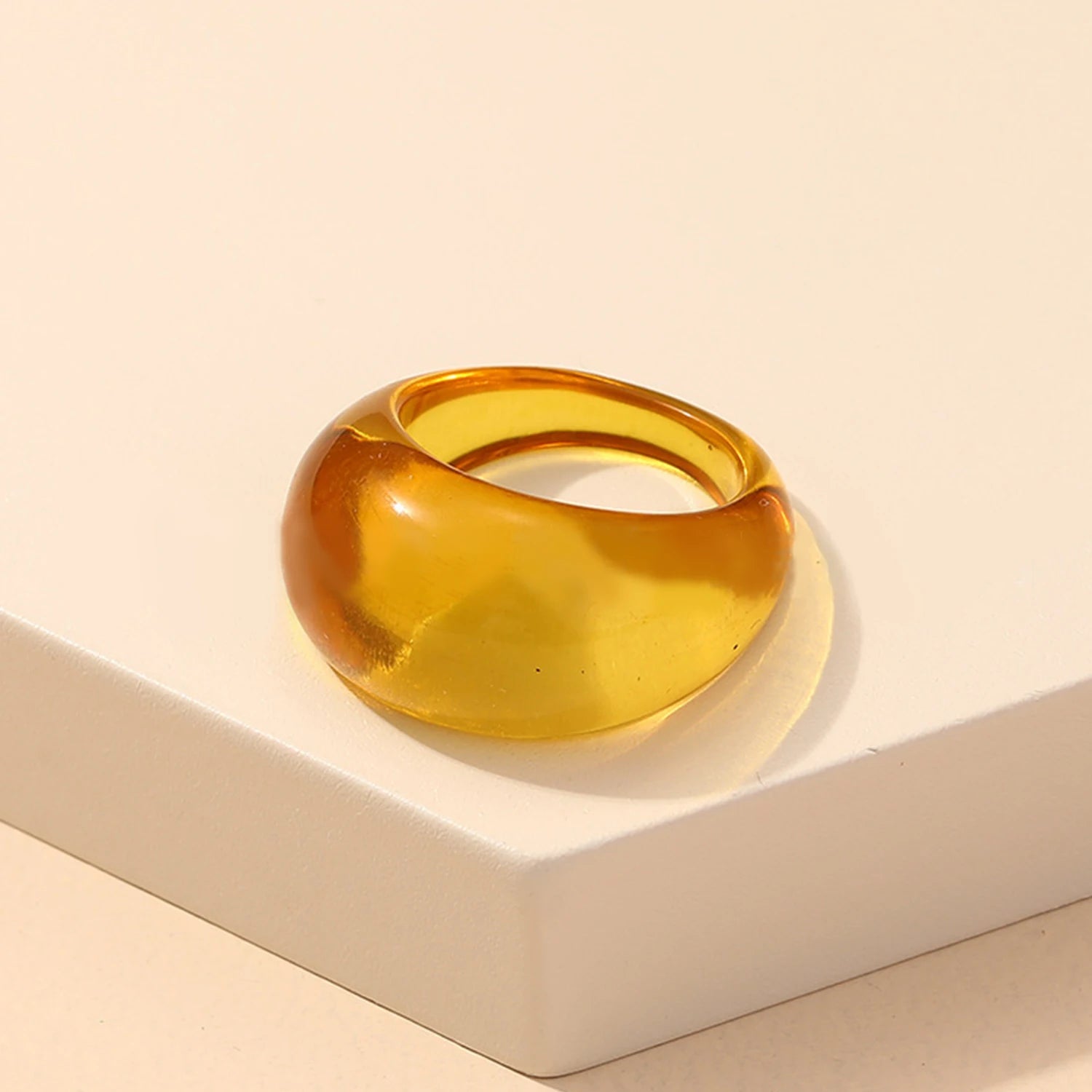 CreamStone Minimalist Dome Ring