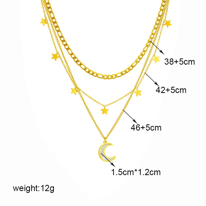Golden Charm Layered Necklace Collection”
