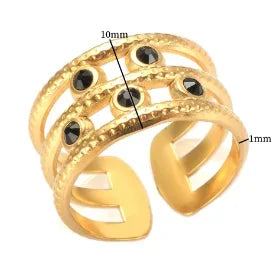 Bold Axis Geometric Gold Ring