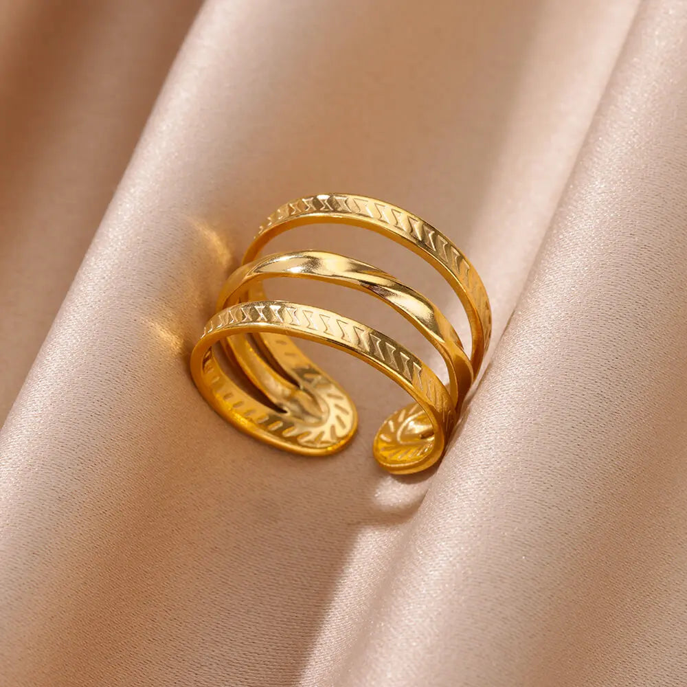 Golden Aura Statement Ring Collection