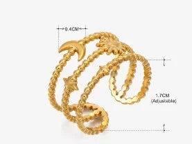 Bold Axis Geometric Gold Ring