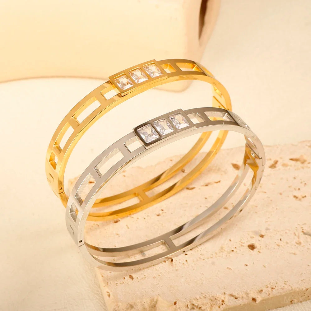 Luxe Geo Crystal Bangle