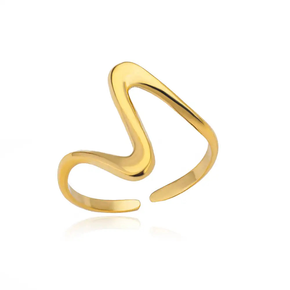 Golden Wave Adjustable Ring Collection