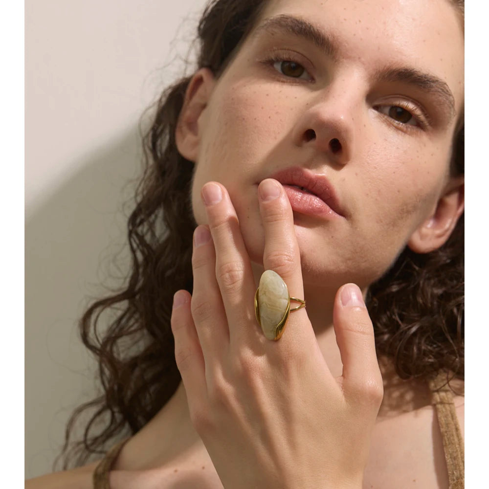 Aurora Stone Sculpted Statement Ring