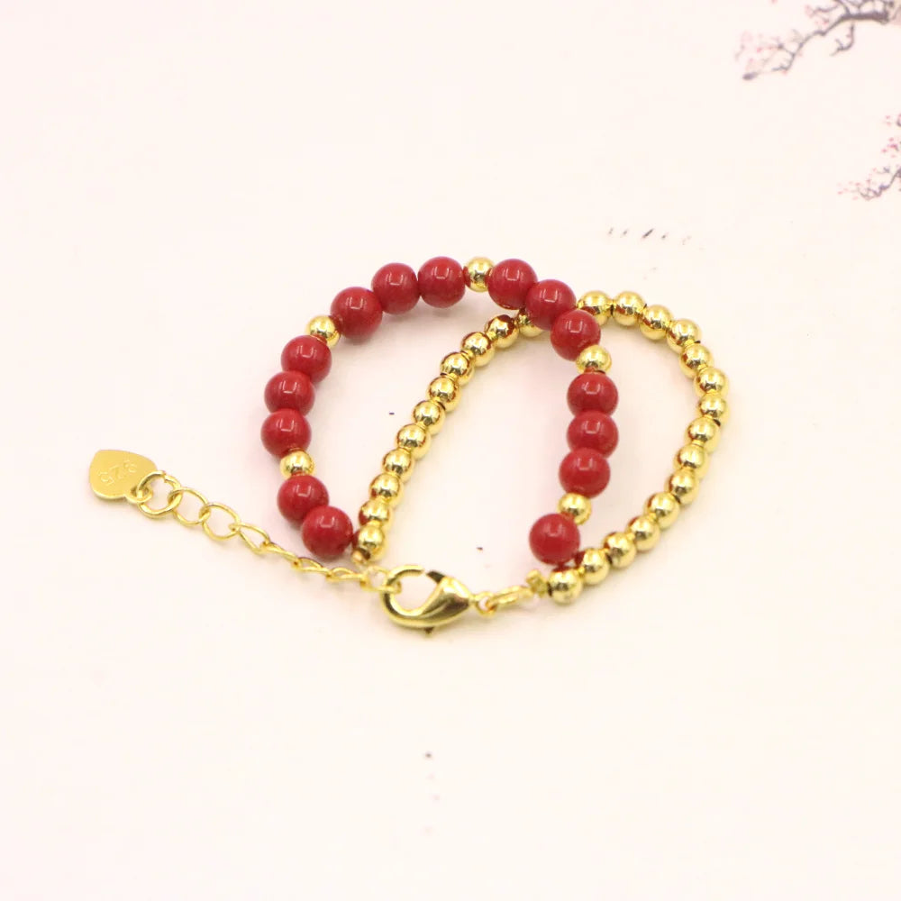 Scarlet Heart Bead Bracelet