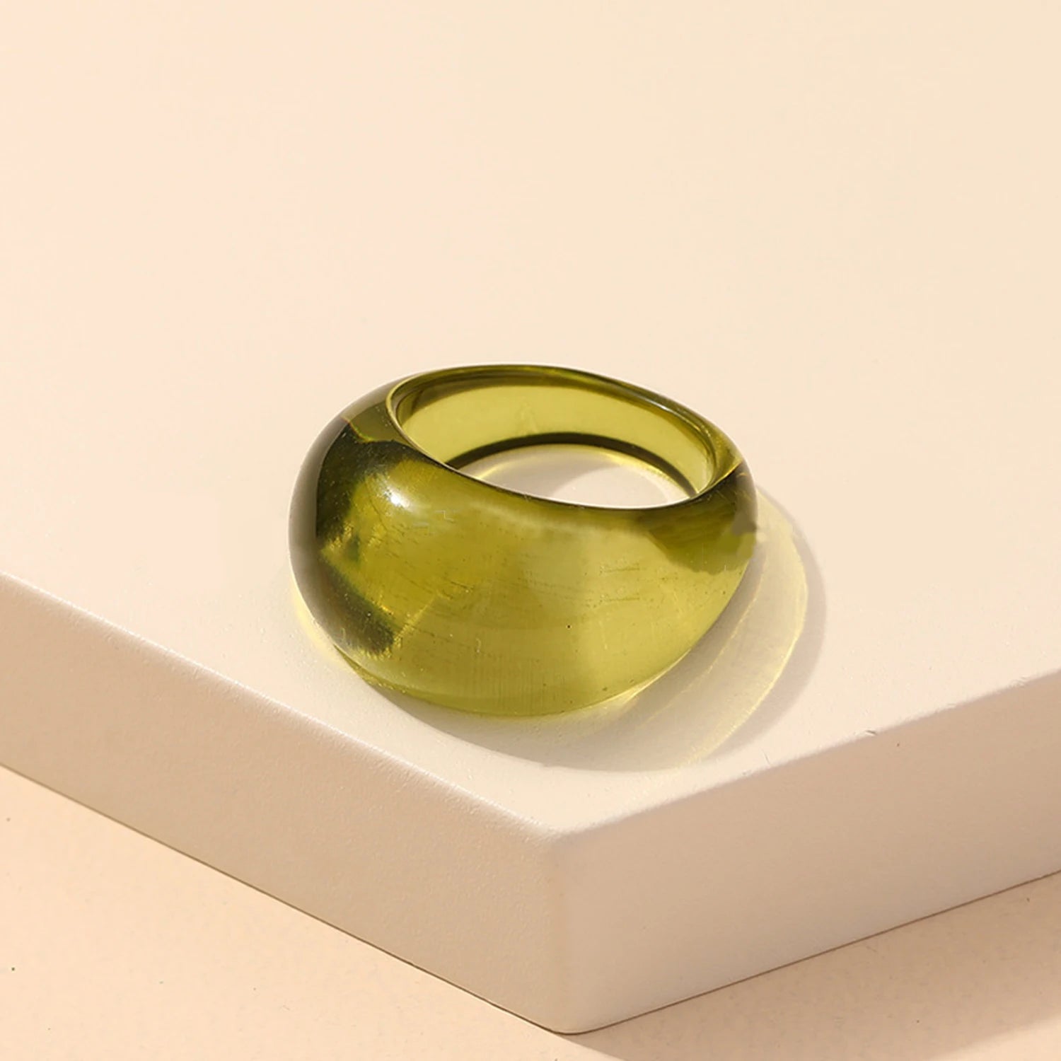 CreamStone Minimalist Dome Ring