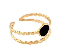 Bold Axis Geometric Gold Ring
