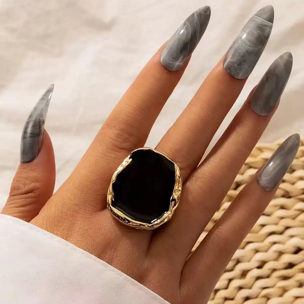 Obsidian Eclipse Statement Ring