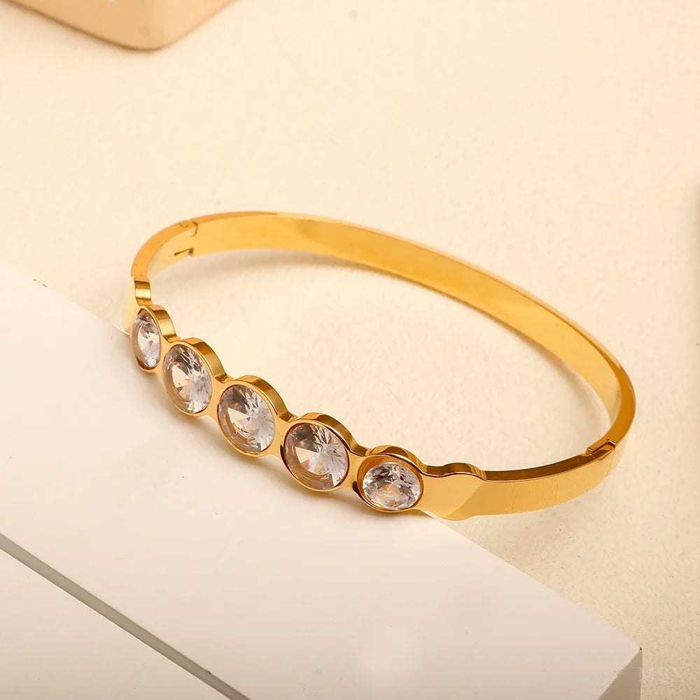 Luxe Five-Stone Crystal Bangle