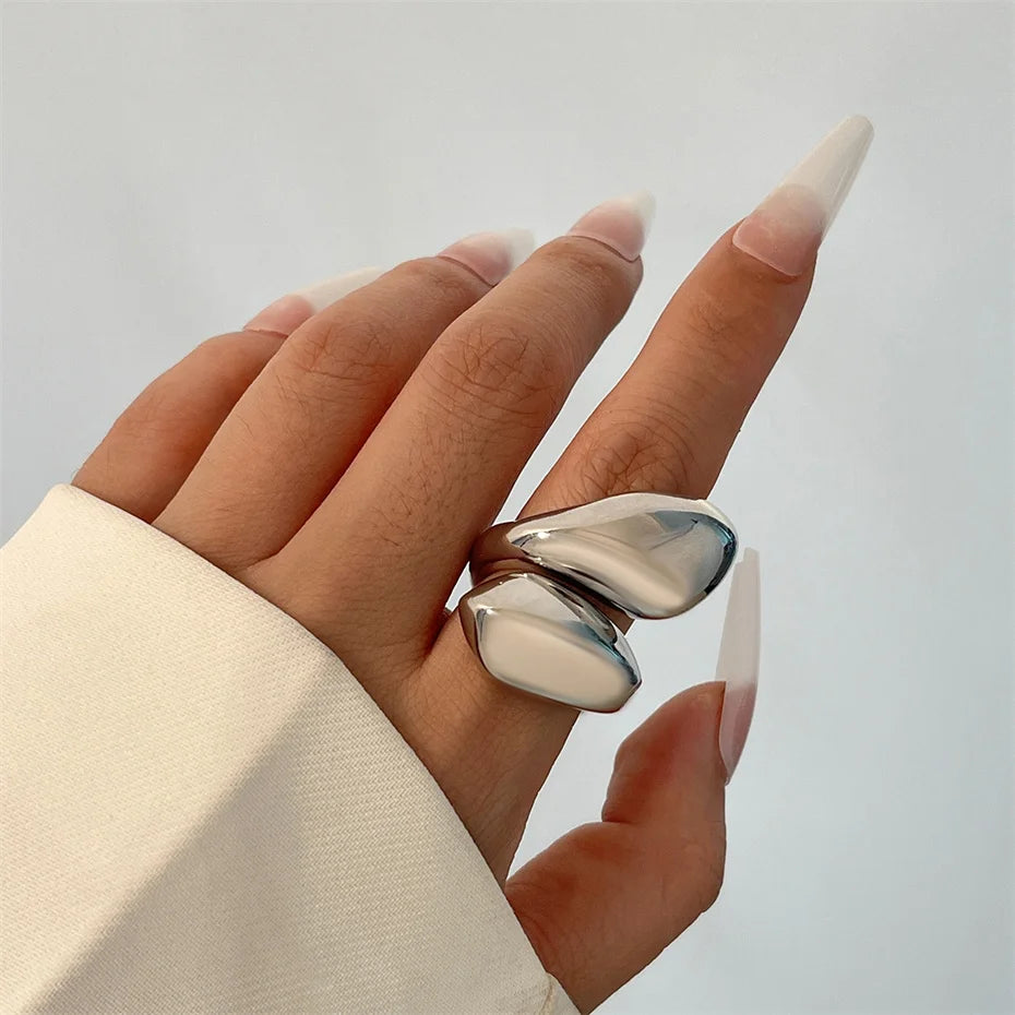 DualAura Sculpted Statement Ring