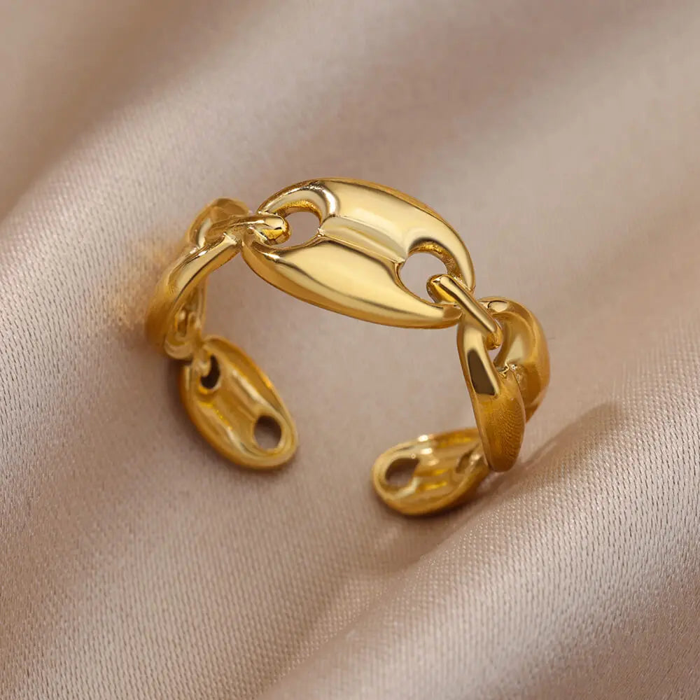 Aurora Curve Adjustable Gold Ring Collection